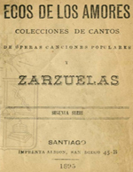Cubierta para Ecos de los amores: colecciones de cantos de óperas, canciones populares y zarzuelas: segunda serie